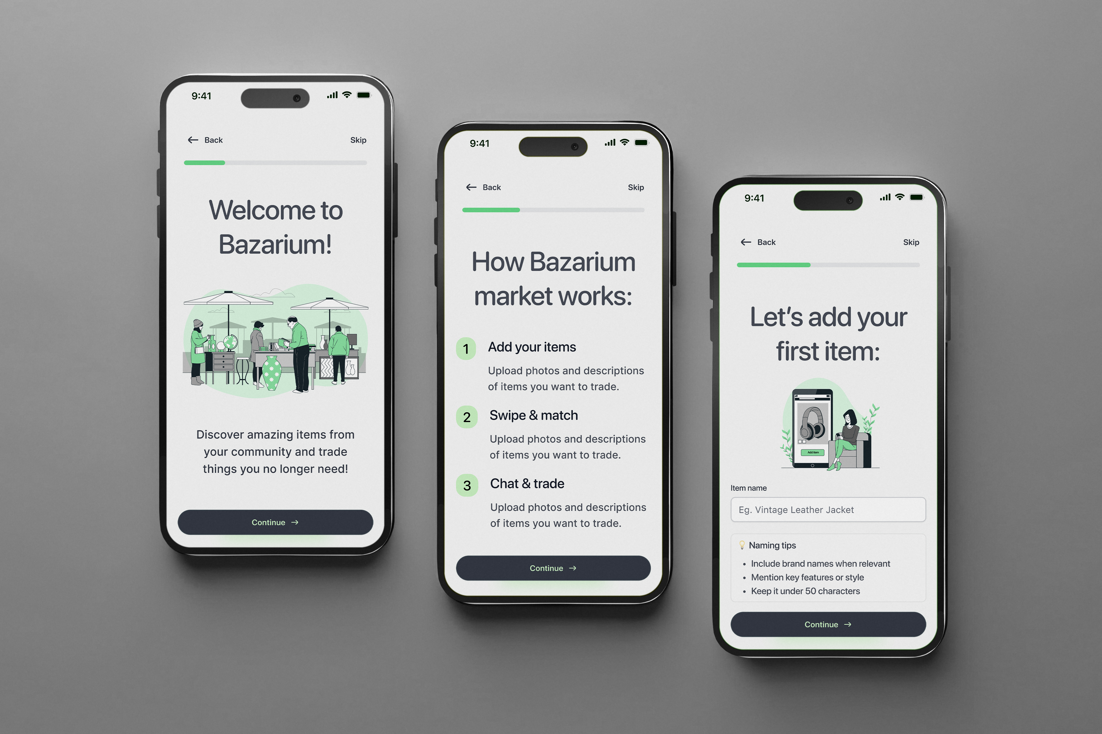 Bazarium - Item Trading App MVP