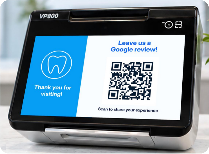 Valor customer-facing screen displaying a Google review invitation