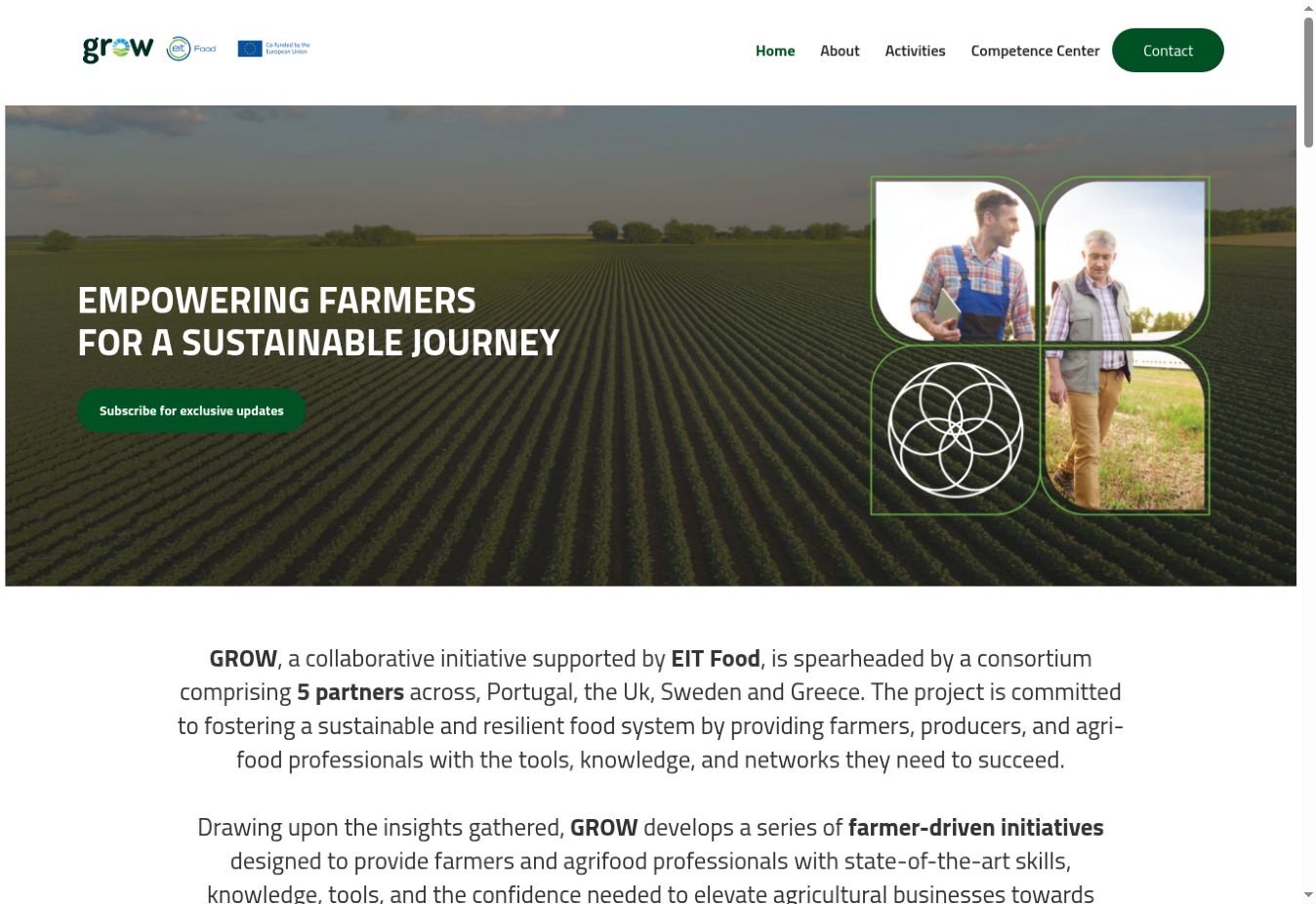 grow-project website homepage