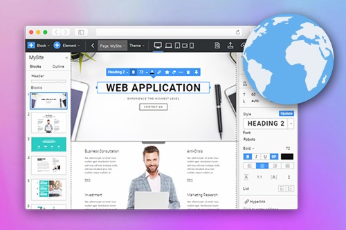 Nicepage visual website editing interface