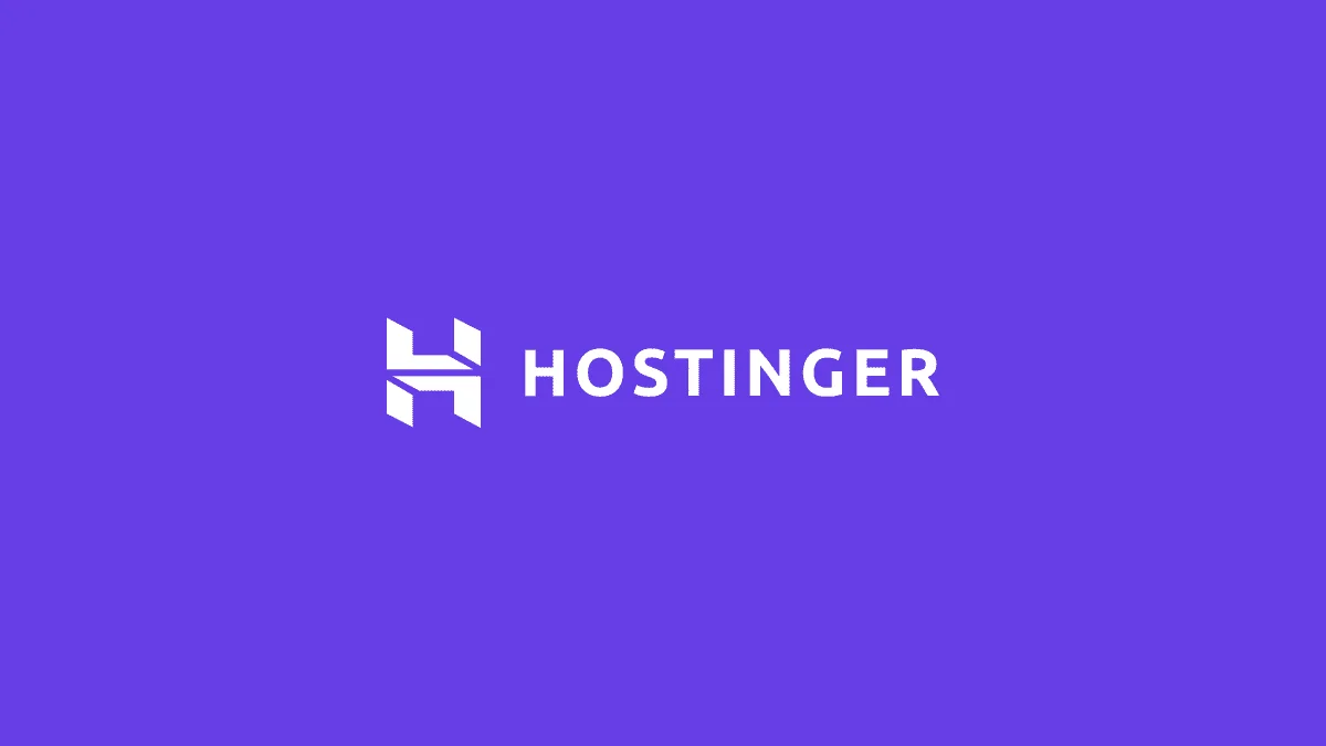 Hostinger logo on a purple background
