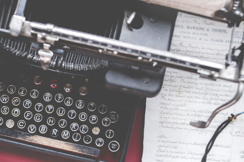 Close-up of a typewriter