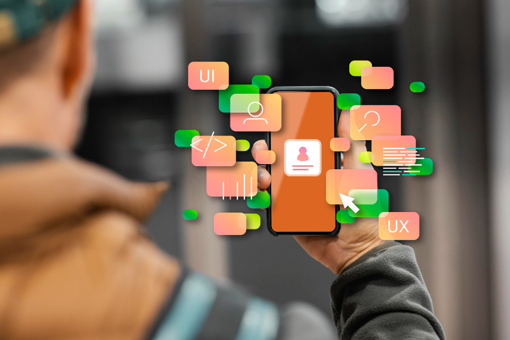 Floating mobile application icons
