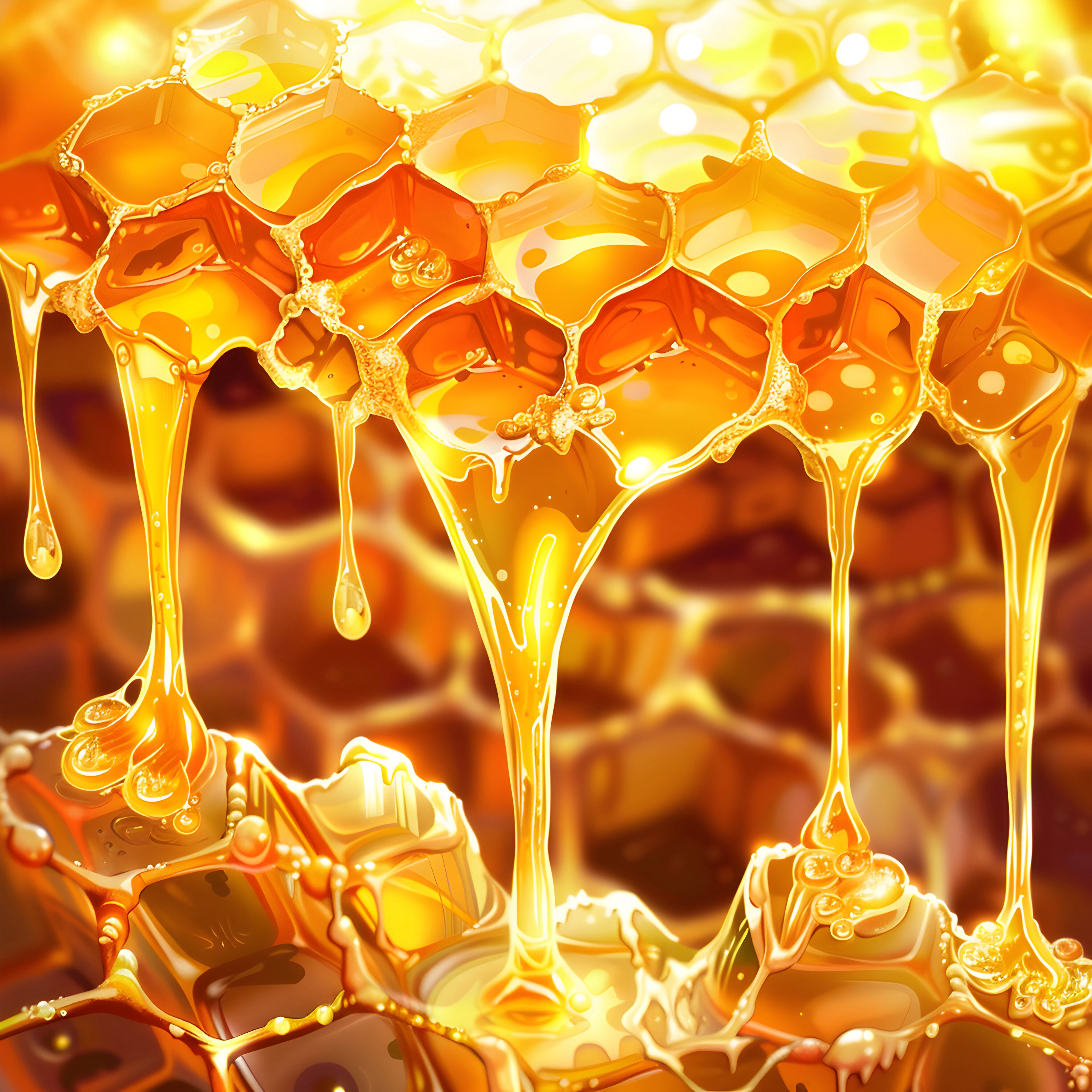 Close-up of golden honeycomb