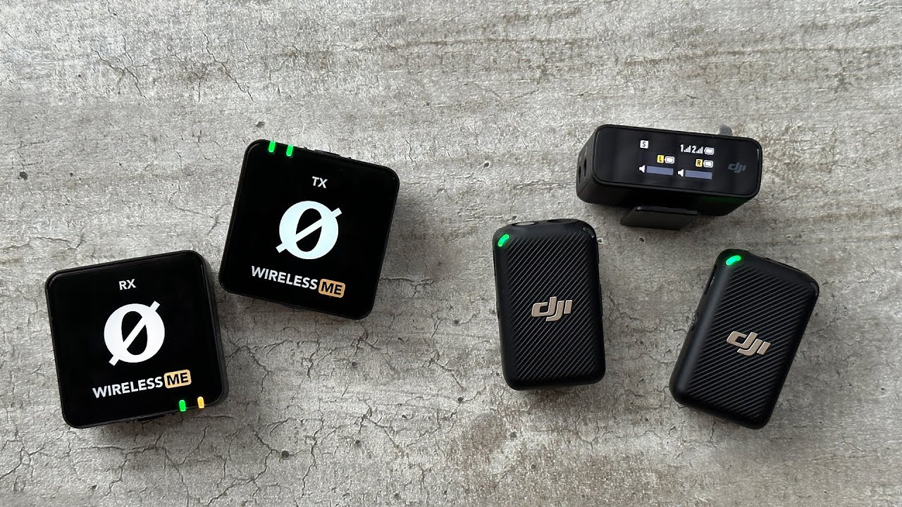 DJI Mic 2 and RØDE wireless microphone equipment