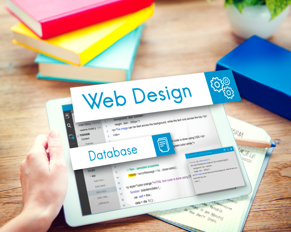 Web design concepts shown on a laptop