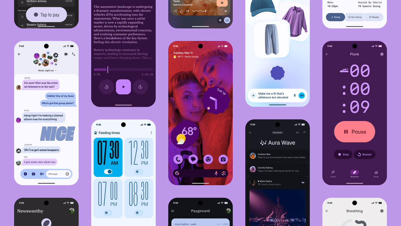 Examples of Google Material interface design