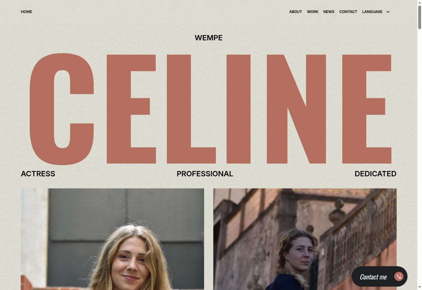 Celine Wempe website homepage screenshot