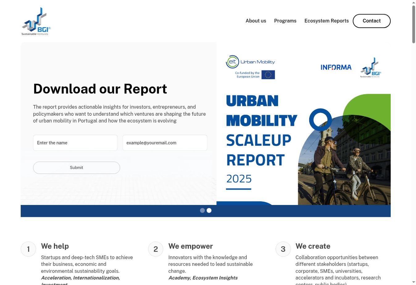 BGI website homepage screenshot