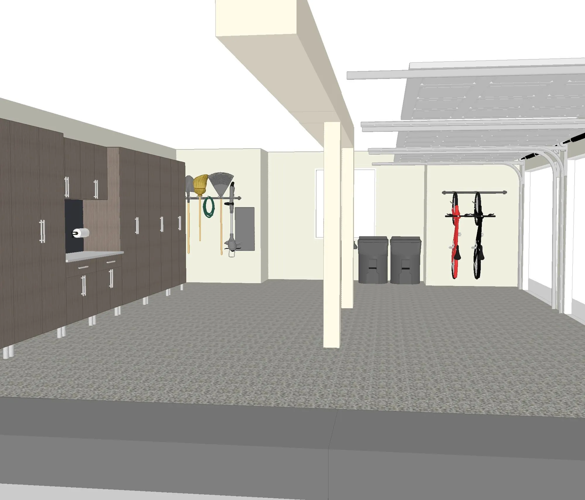 3d render of a double car garage. 