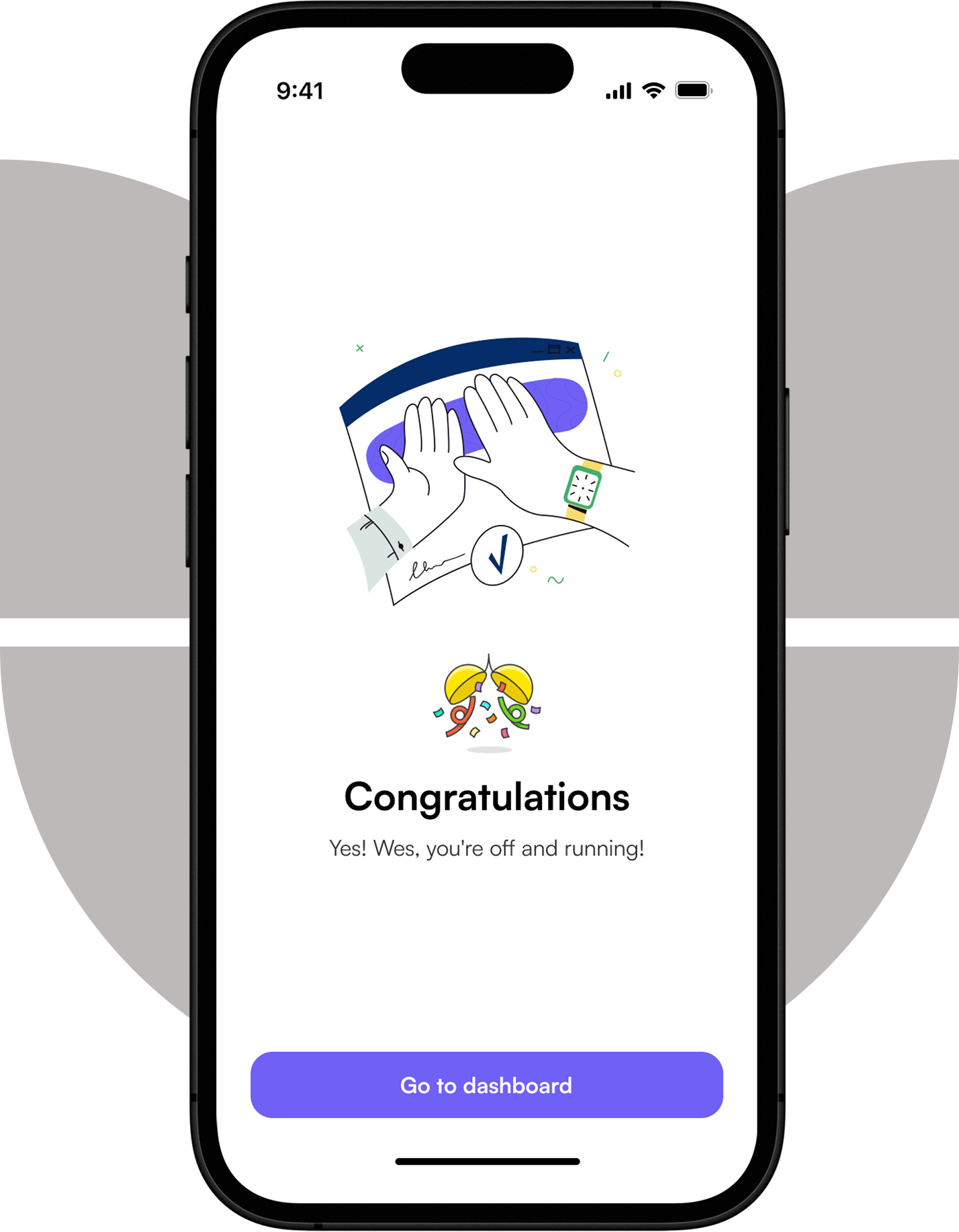 App screenshot showing the third step to start investing with Fint.