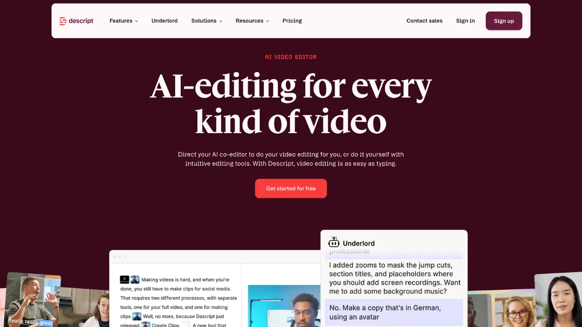 Screenshot of Tool Homepage