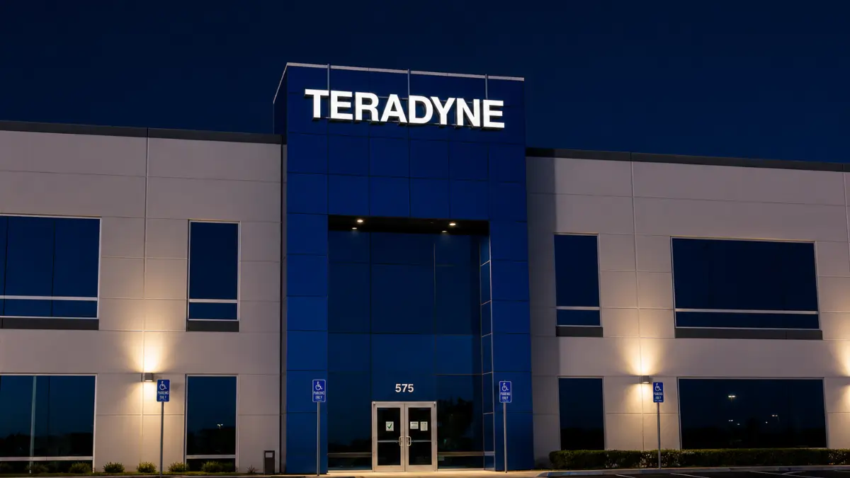 Teradyne office building at night