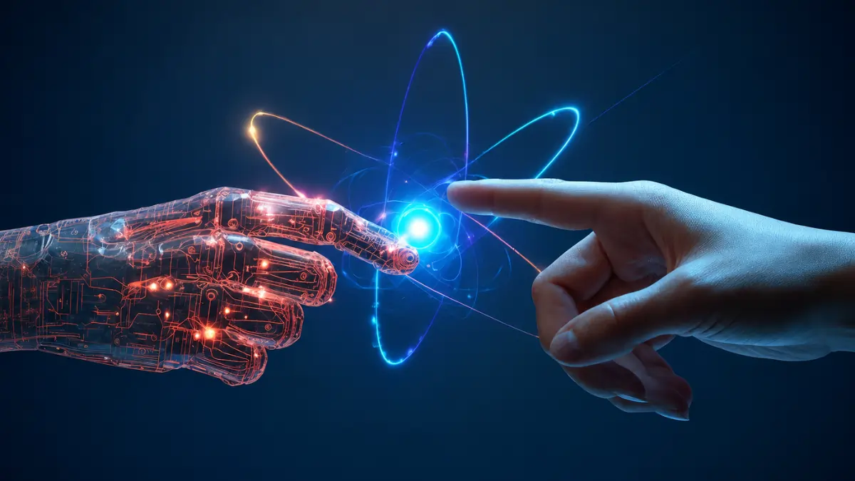 Human and robot hands reaching