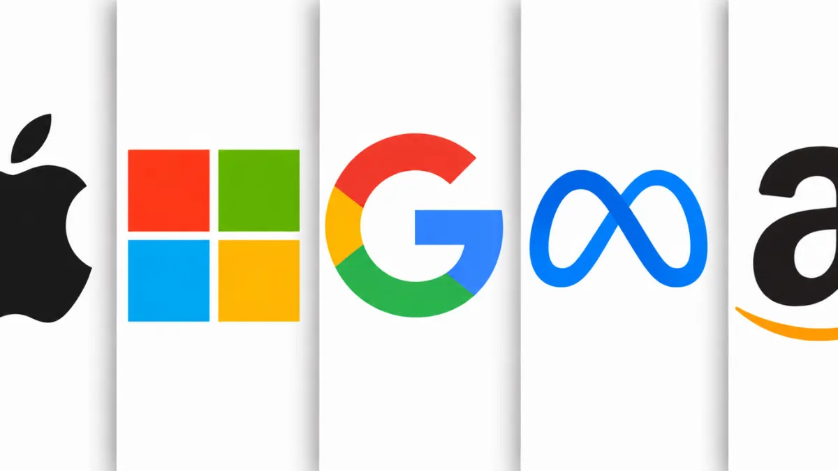 Apple, Google, Meta, Microsoft and Amazon logos