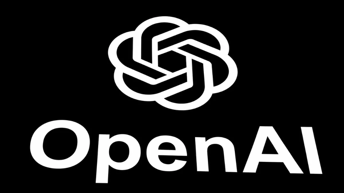 OpenAI logo on black background