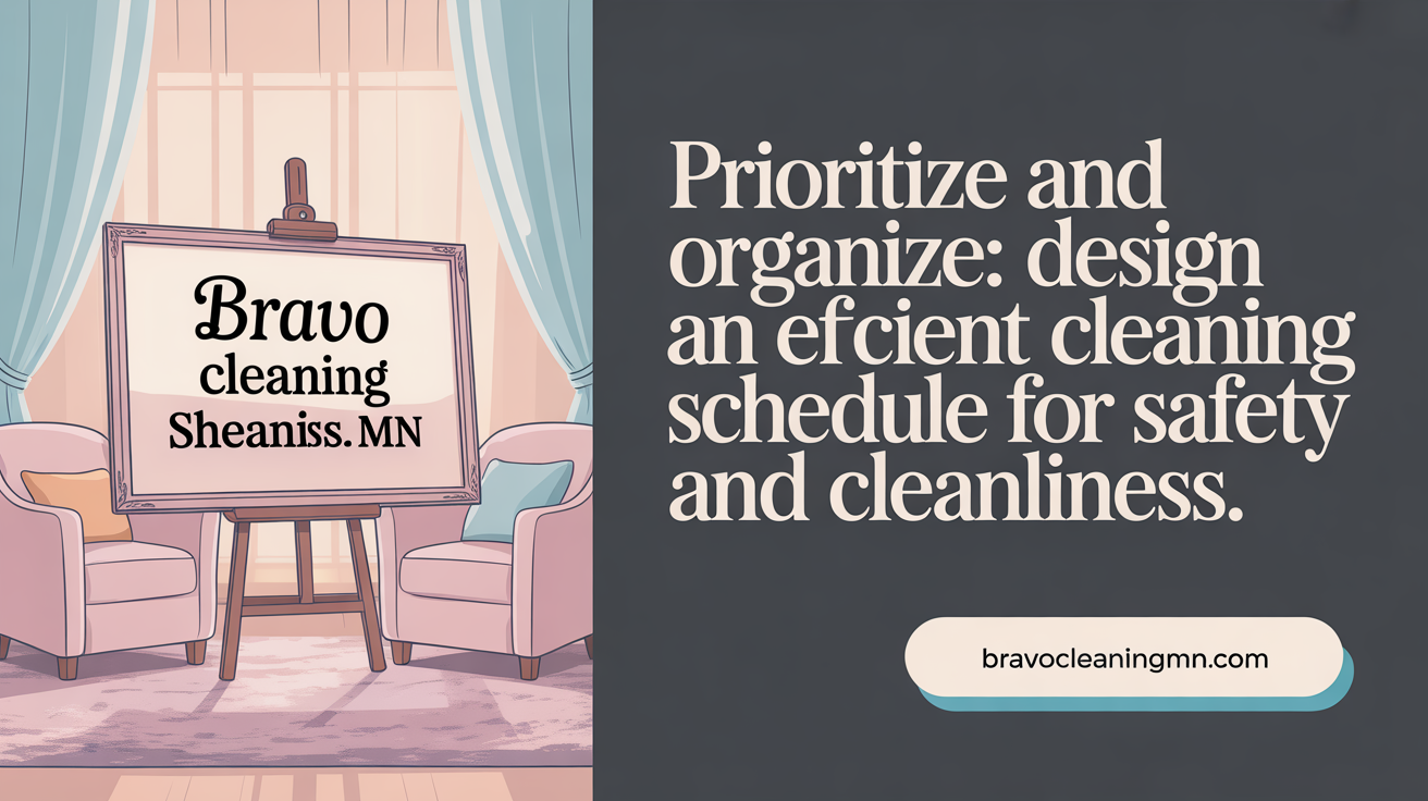 Prioritize and Organize: Design an efficient cleaning schedule for safety and cleanliness.