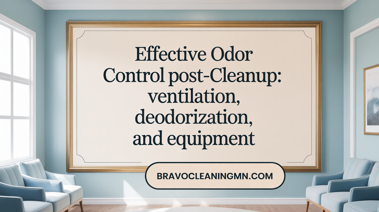 Effective Odor Control Post-Cleanup: Ventilation, Deodorization, and Equipment