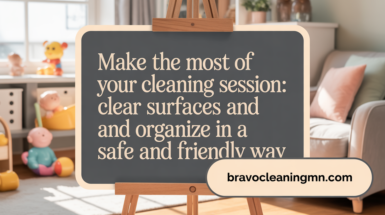 Make the Most of Your Cleaning Session: Clear surfaces and organize