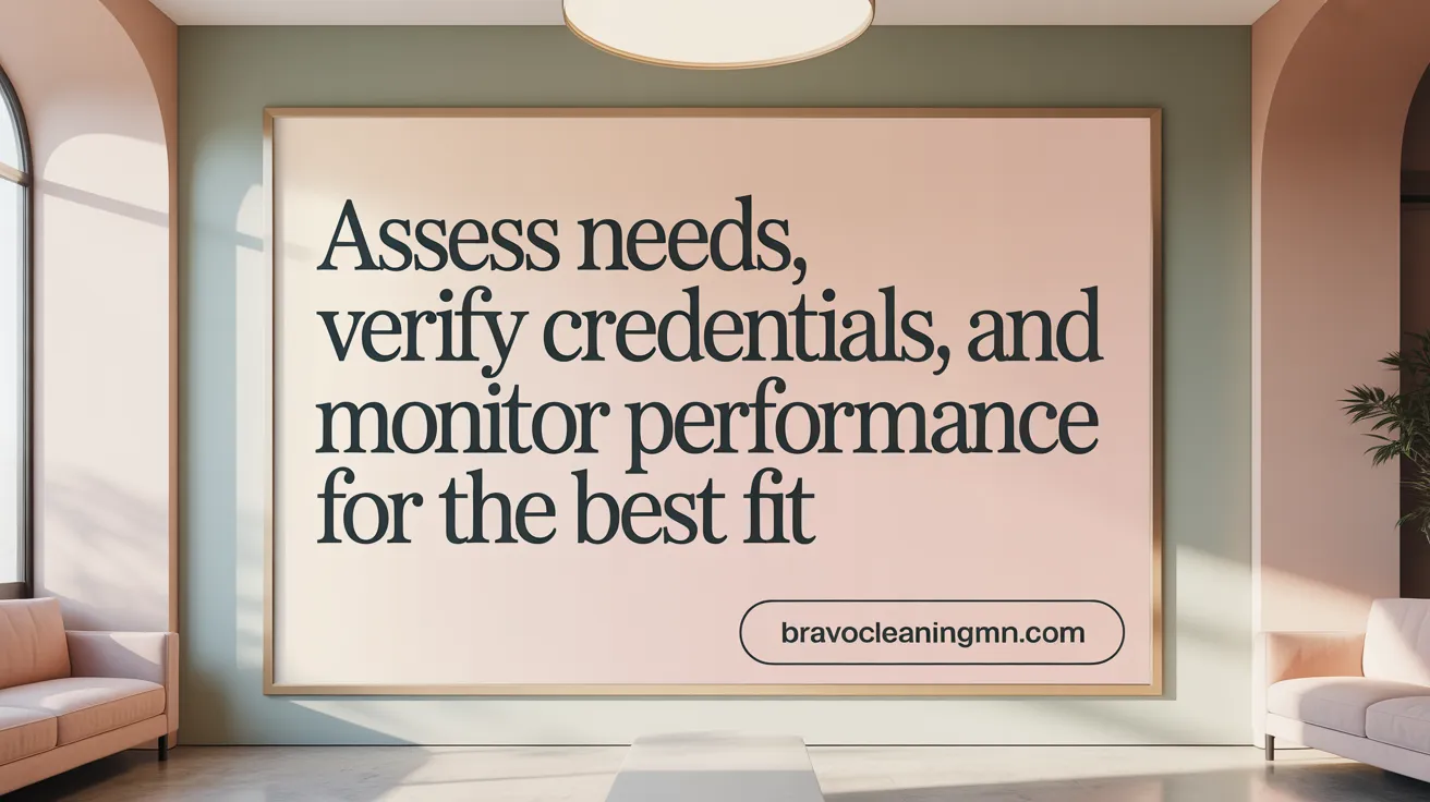 Assess Needs, Verify Credentials, and Monitor Performance for the Best Fit