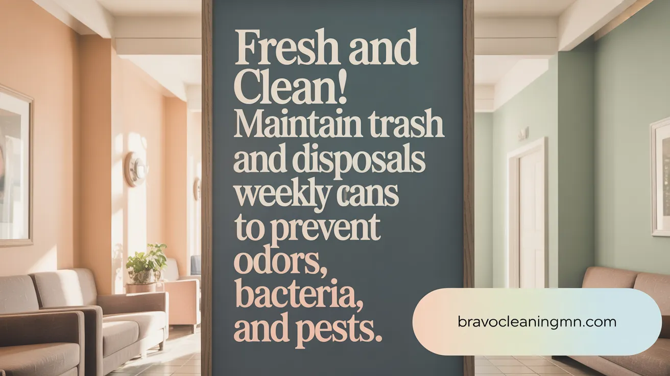 Fresh and Clean! Maintain trash cans and disposals weekly to prevent odors, bacteria, and pests.