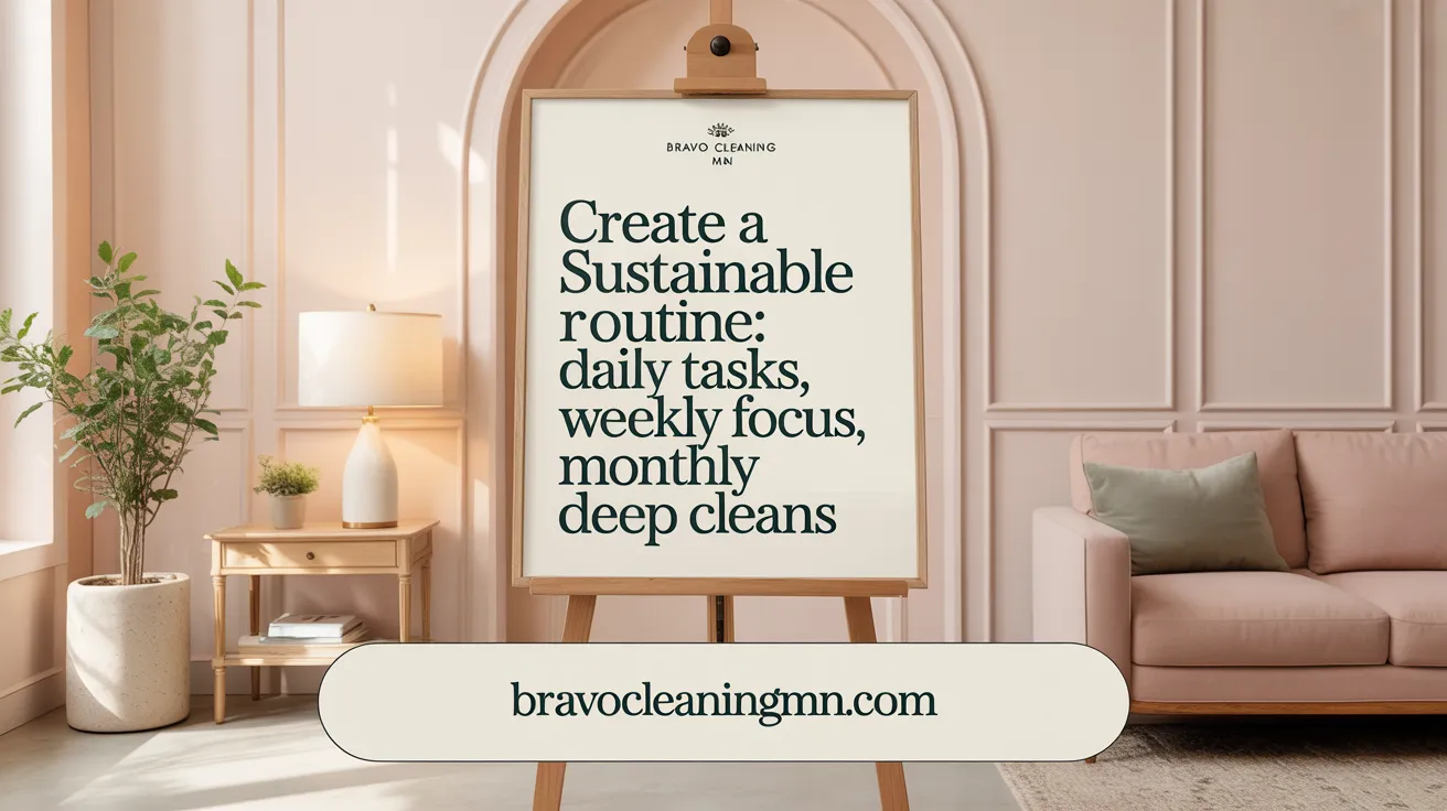 Create a Sustainable Routine: Daily tasks, Weekly focus, Monthly deep cleans