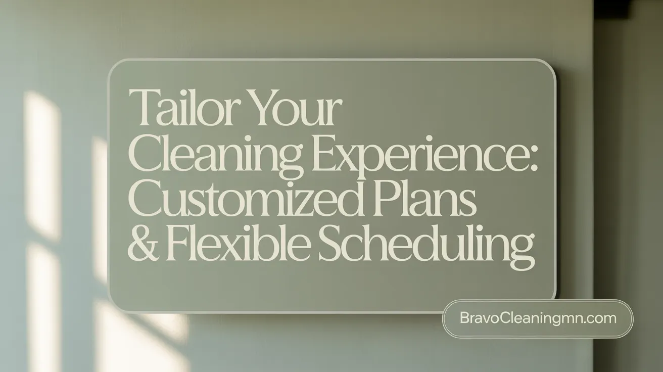 Tailor Your Cleaning Experience: Customized Plans &amp; Flexible Scheduling