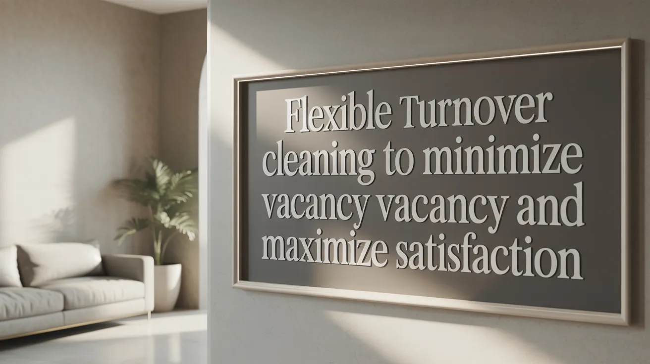 Flexible Turnover Cleaning to Minimize Vacancy and Maximize Satisfaction