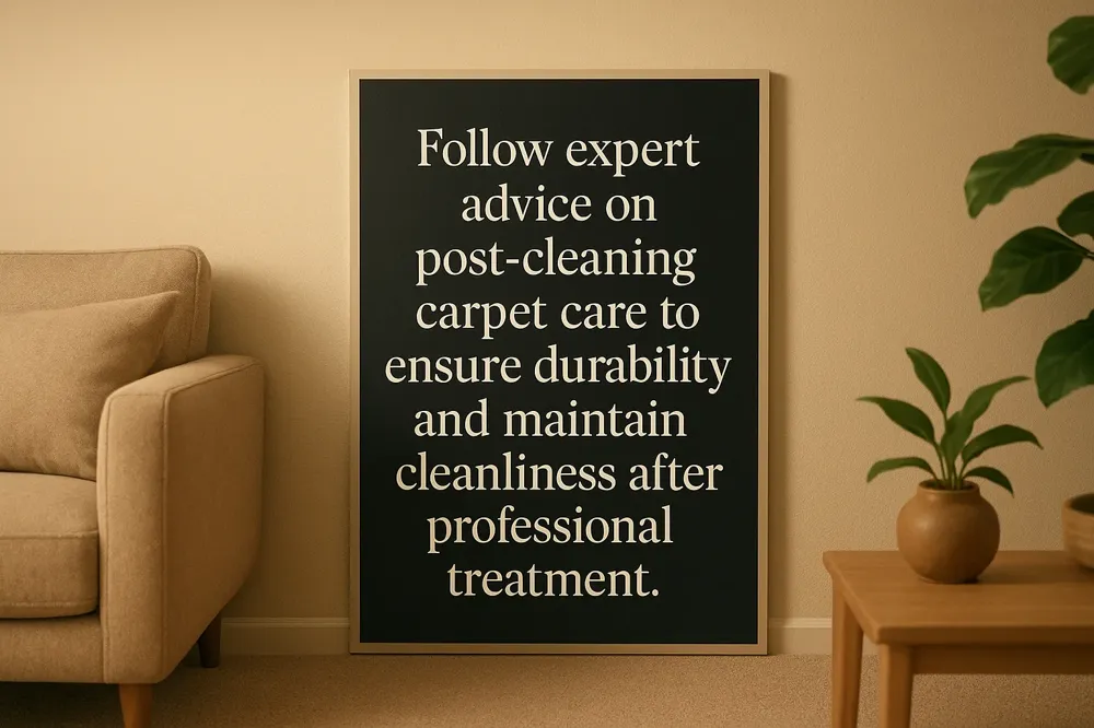 Follow expert advice on post-cleaning carpet care to ensure durability and maintain cleanliness after professional treatment.