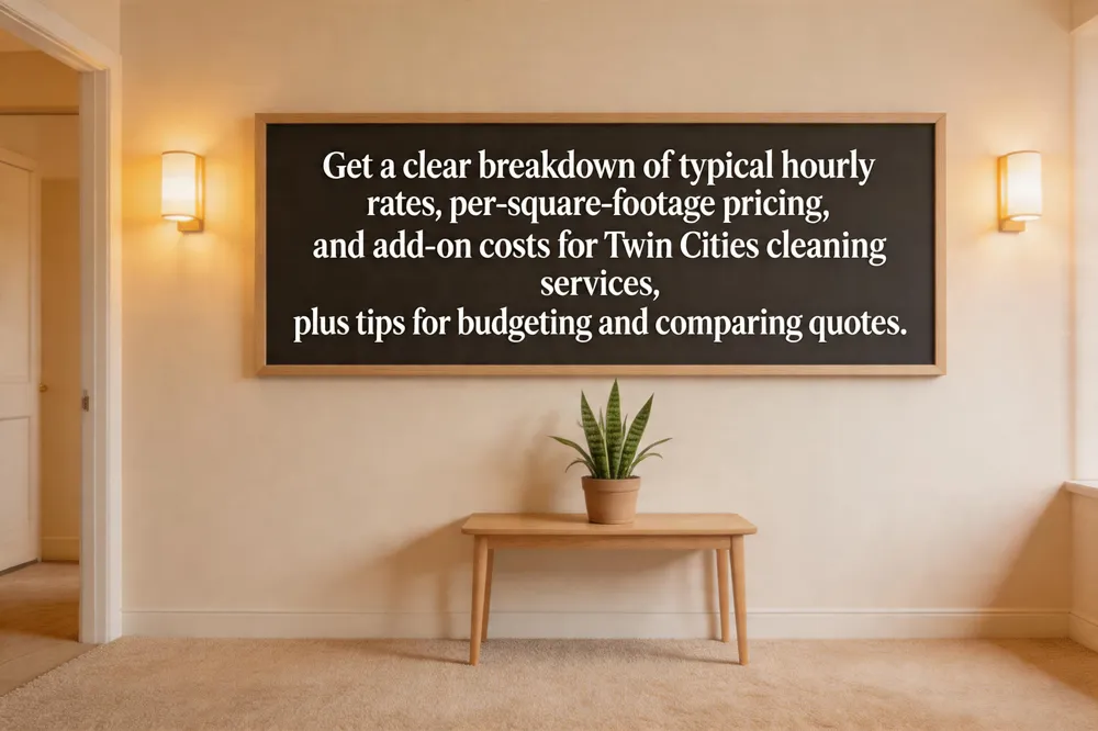 Get a clear breakdown of typical hourly rates, per‑square‑footage pricing, and add‑on costs for Twin Cities cleaning services, plus tips for budgeting and comparing quotes.