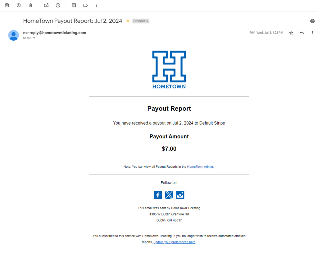 Payout Report Preview