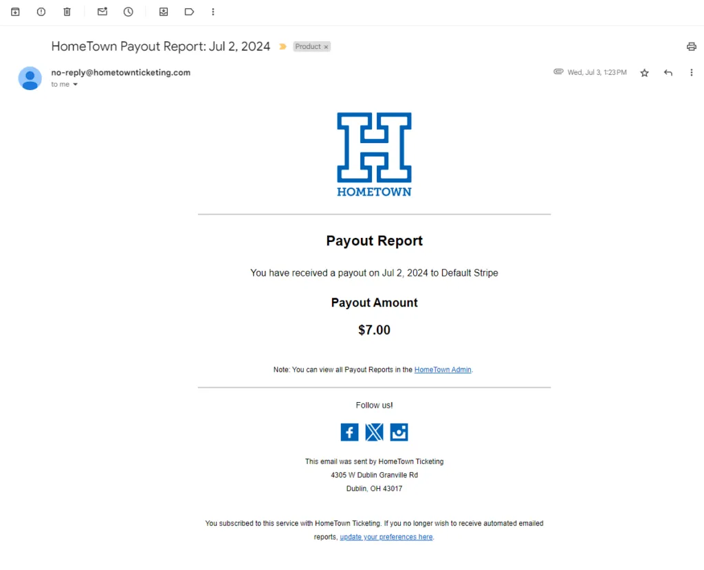 Payout Report Preview