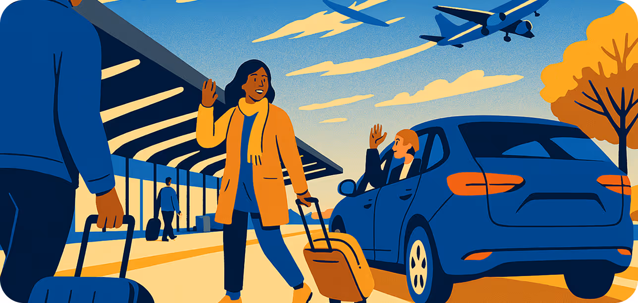 a woman waving at a car