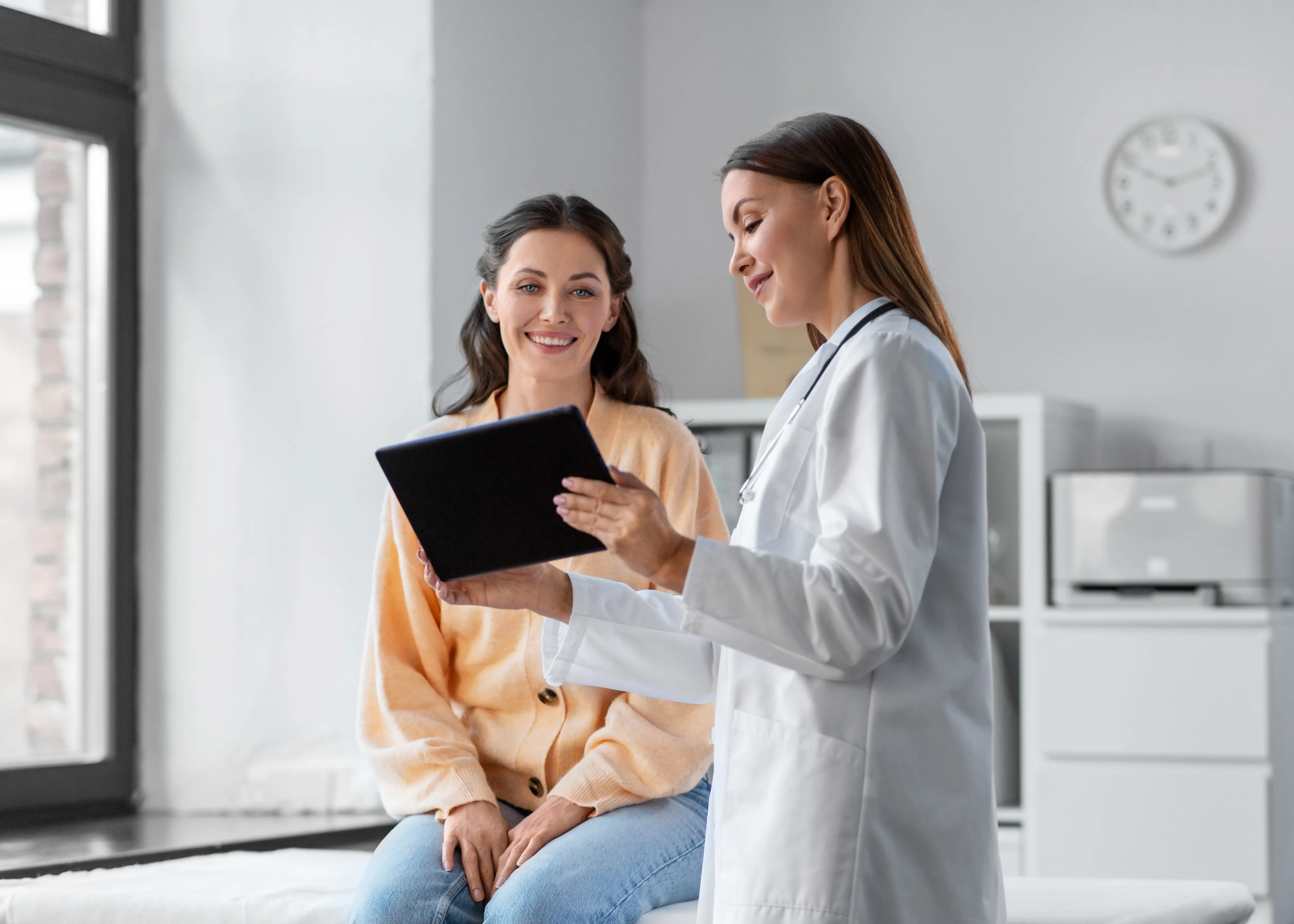 A doctor talking to a patient