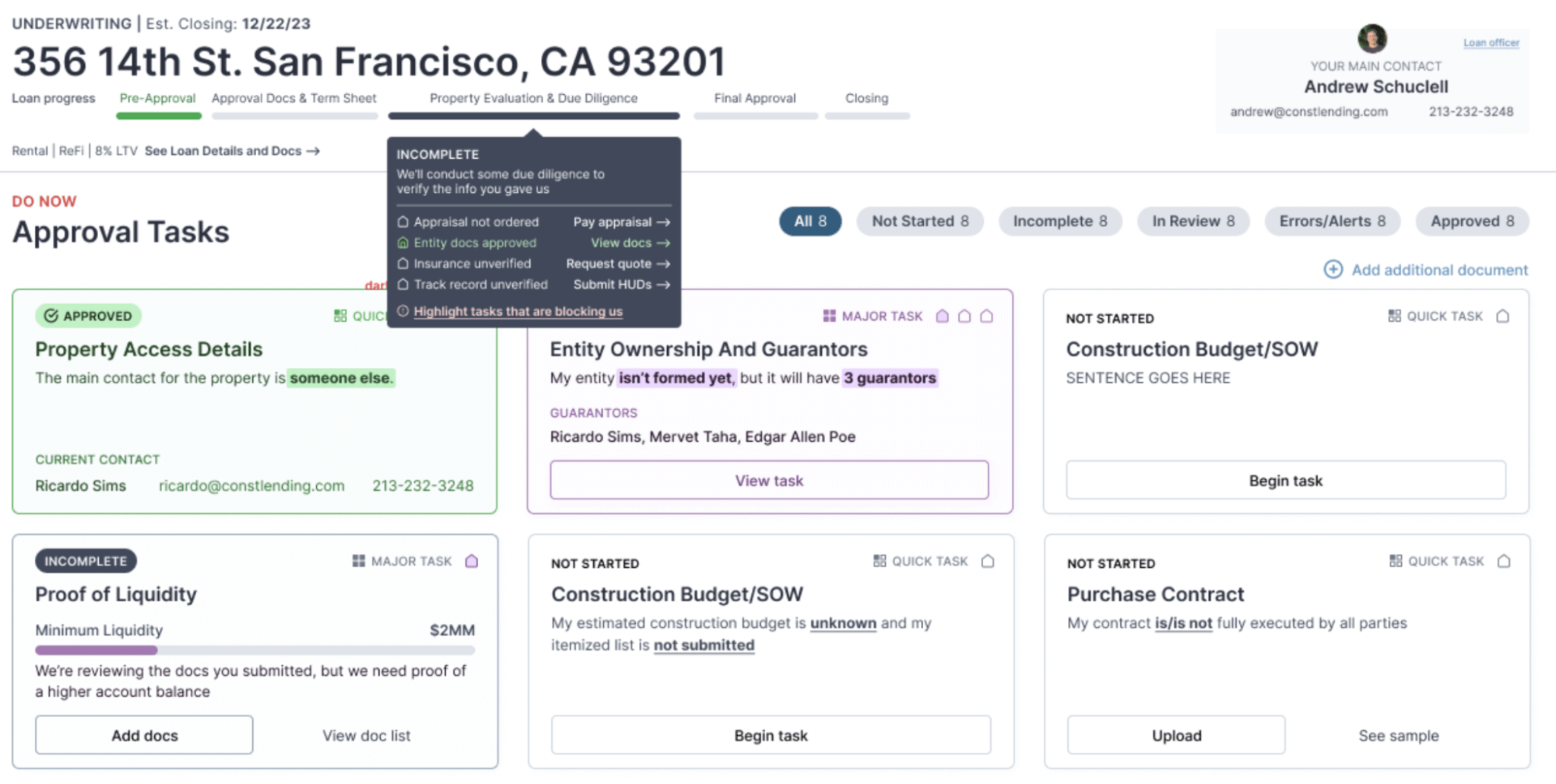 Loan Progress: San Francisco example
