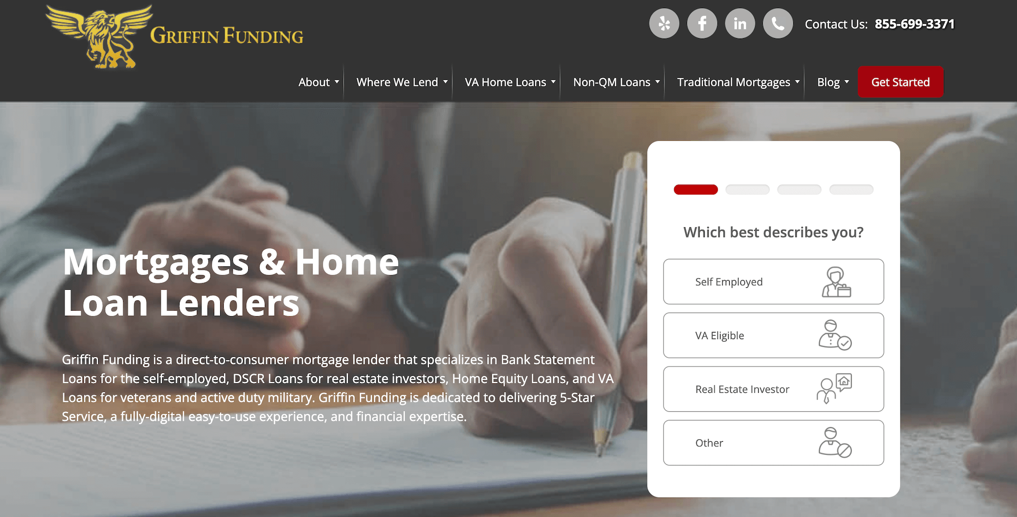 Griffin Funding homepage