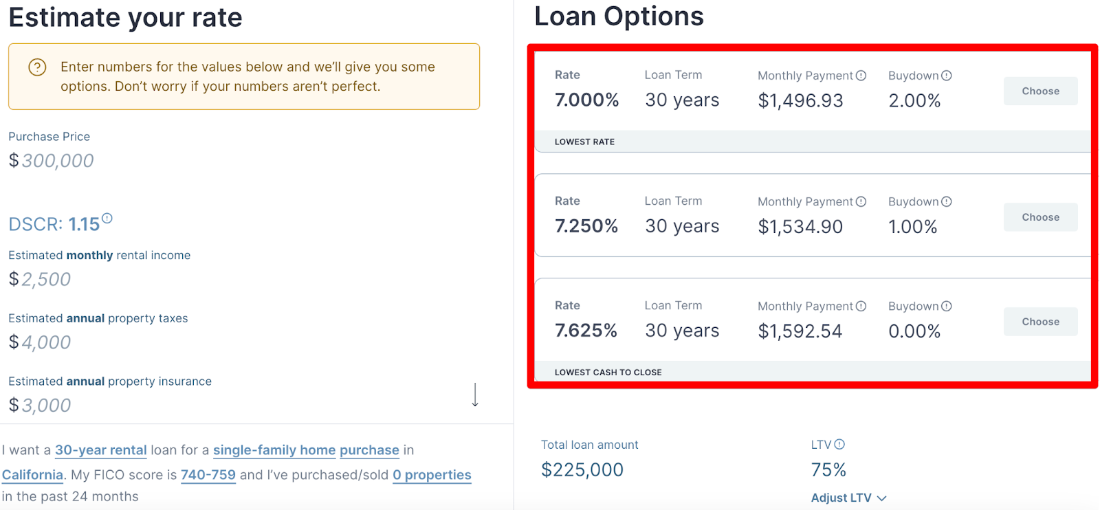 Estimate your rate and loan options