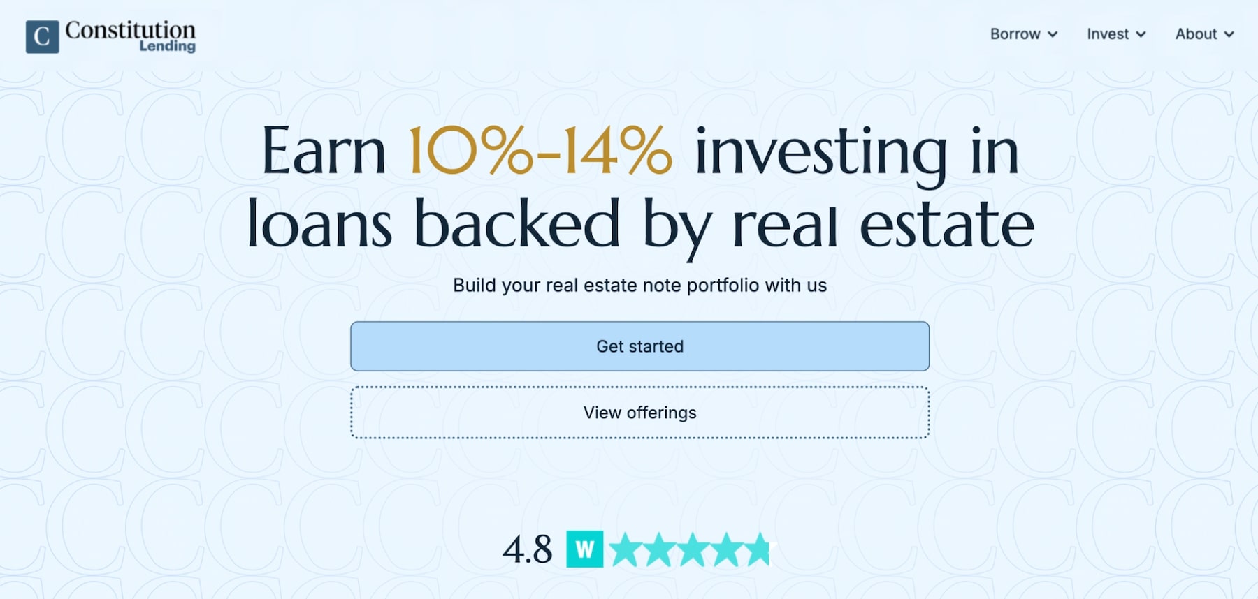 Constitution Lending: Earn 10% to 14% investing in loans backed by real estate