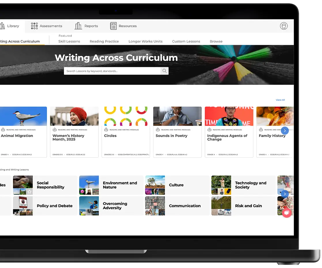 Plataforma de ThinkCERCA con lecciones educativas
