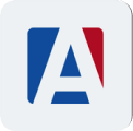Adobe logo with stylized letter A in blue and red.