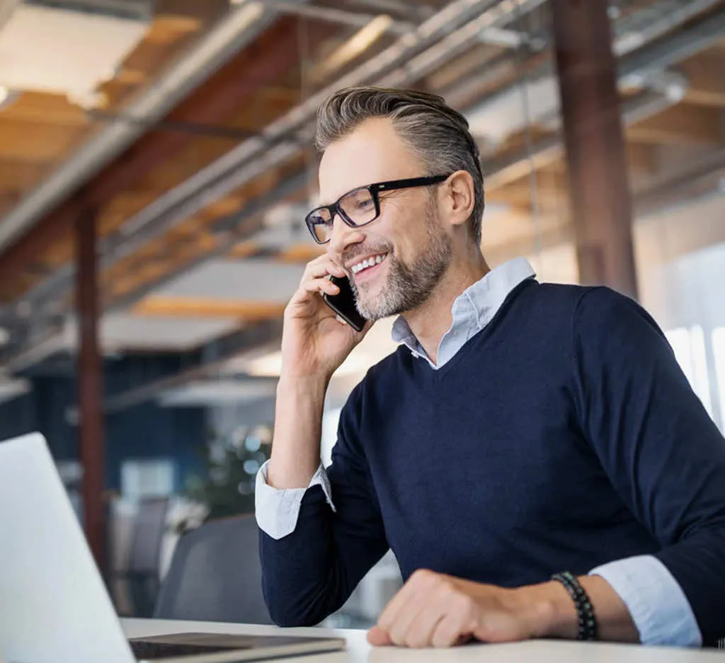 business professional phone call office