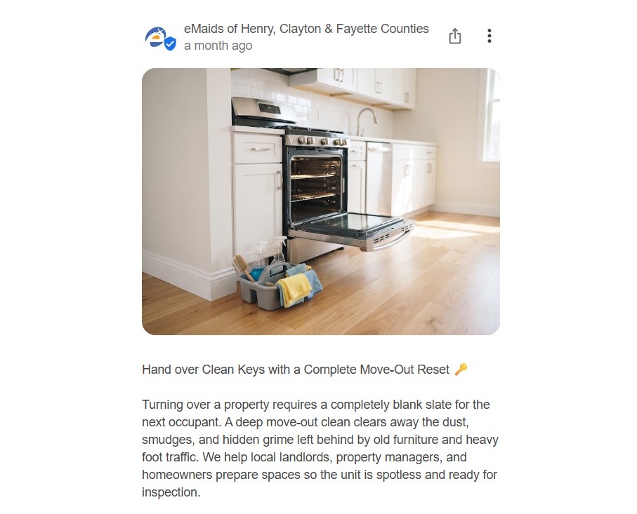 Example of an SEO-optimized Google Business Profile post created by Clientomic for a local barbershop