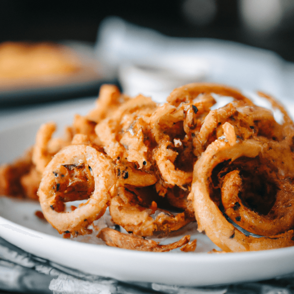 Basket with seasoned curly fries cooked to perfection