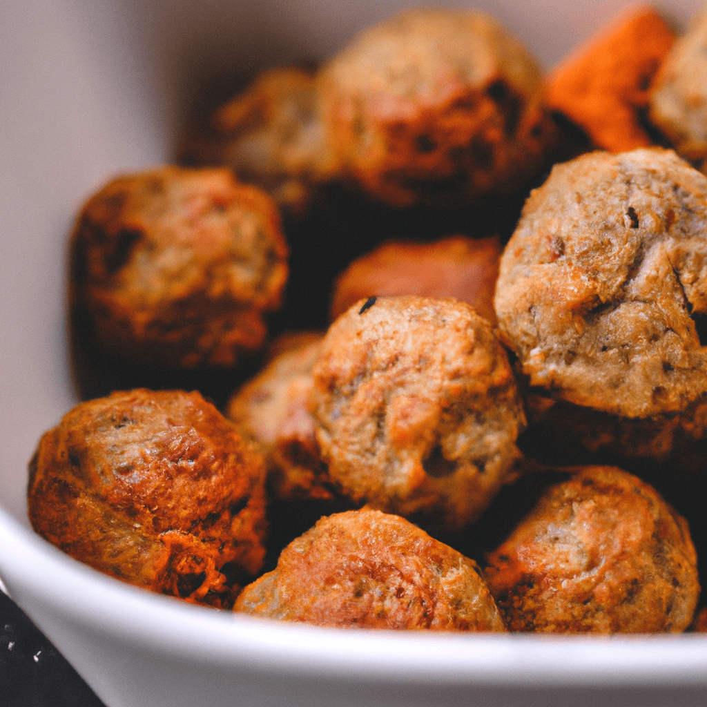 Golden air fryer meatballs ready to be served.