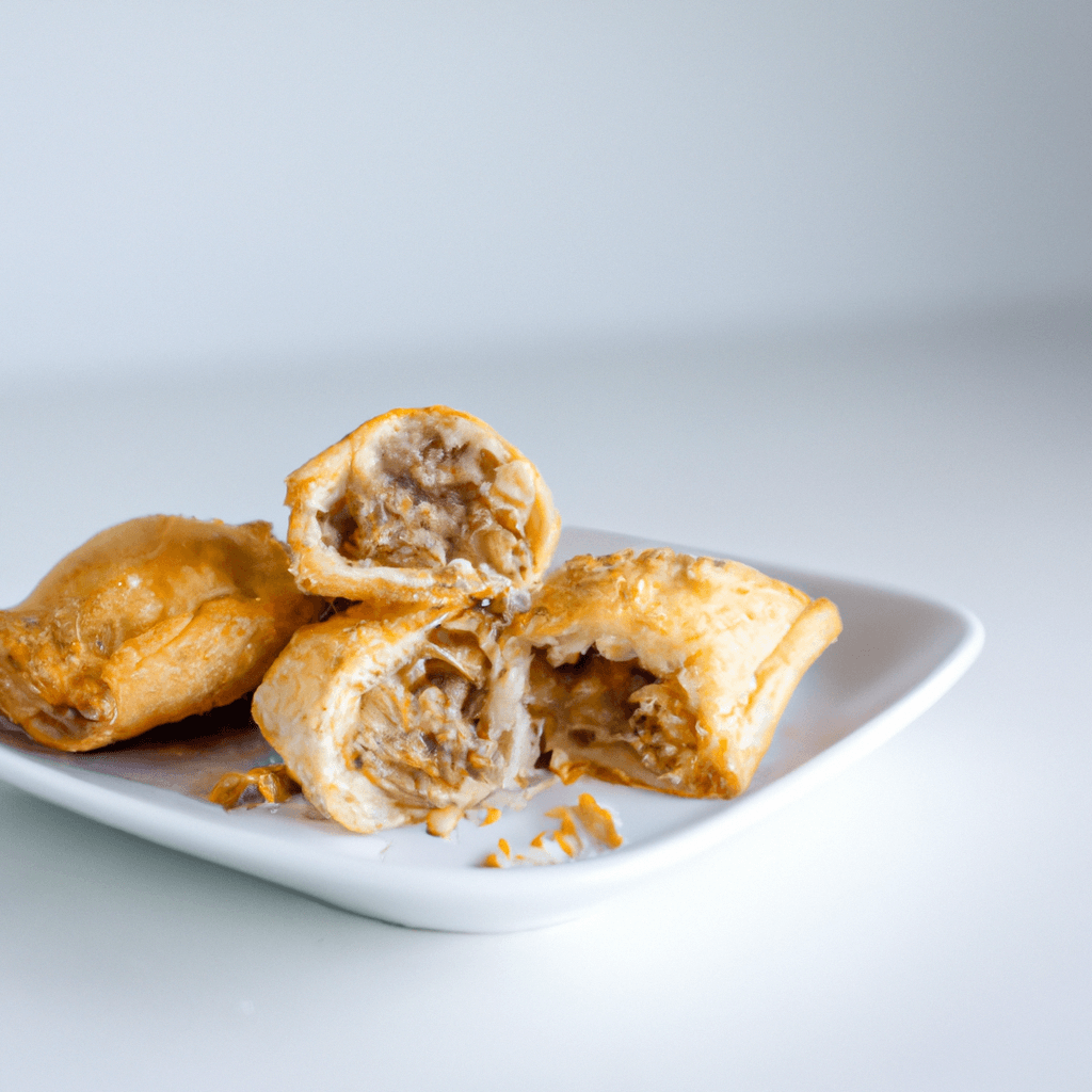 Air fryer basket containing four cooked frozen steak pies