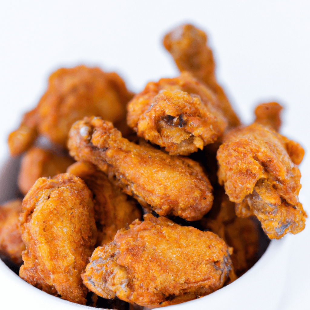 Air fryer basket full of cooked chicken wings