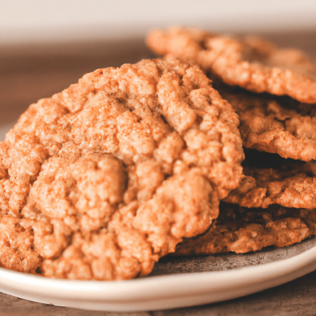 Warm, crispy air fryer oatmeal cookies on a white plate