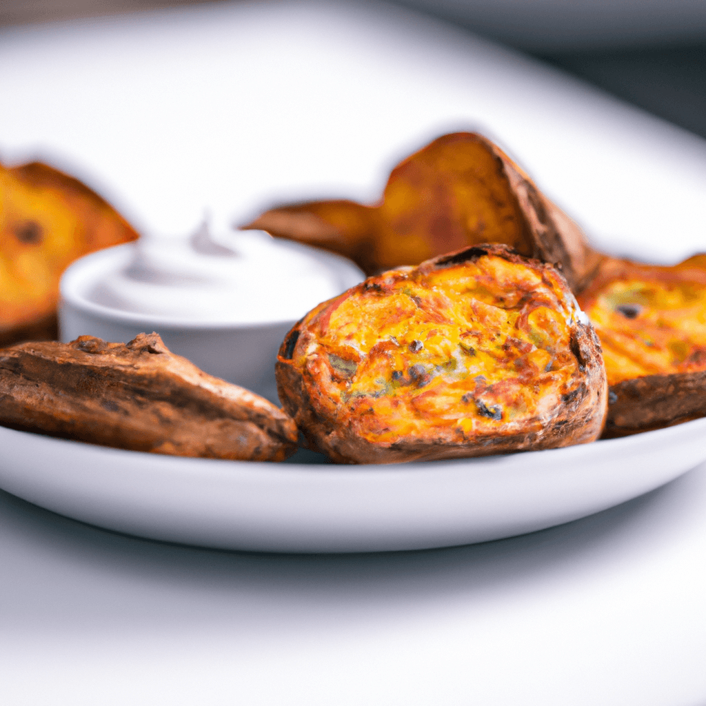Close-up of air fryer basket with crispy potato skins ready to eat.