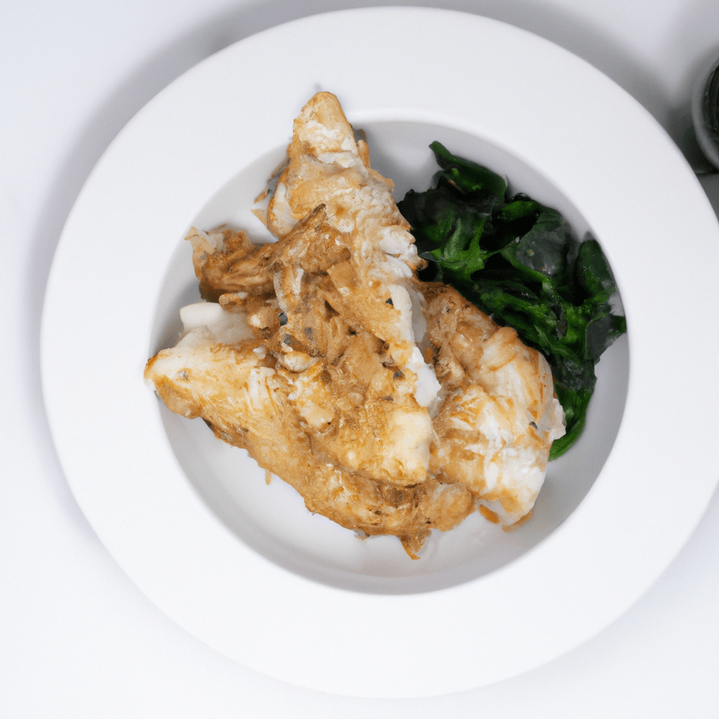 Frozen haddock fillets being placed in an air fryer basket