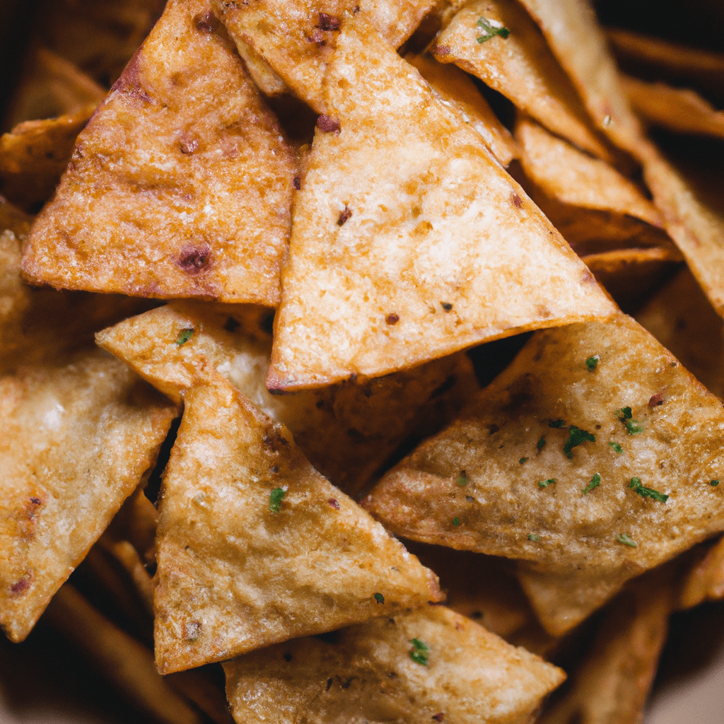 A delightful plate of homemade air fryer tortilla chips ready to serve.
